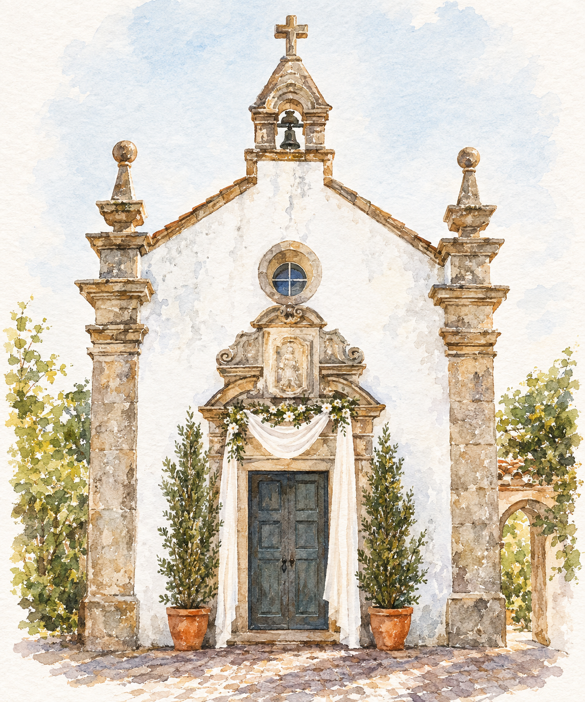 Acuarela de la Quinta de Gatao, lugar de la celebración